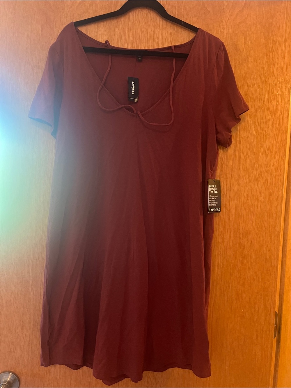 Express Short Sleeve Scoop Neck dress